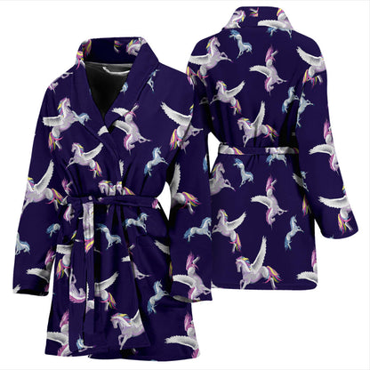 Pegasus Pattern Print Design 02 Women Bathrobe
