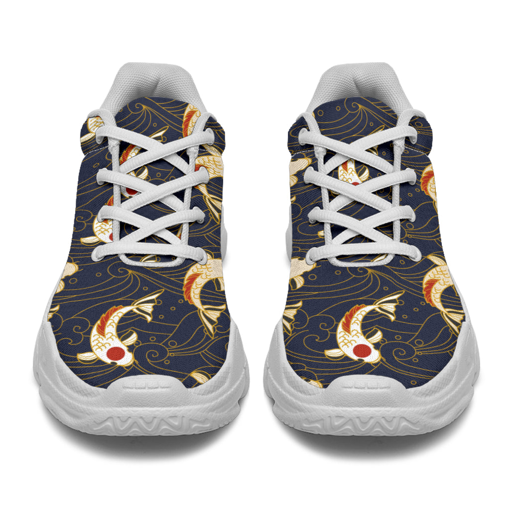 Koi Carp Japanese Design Themed Print Chunky Sneakers