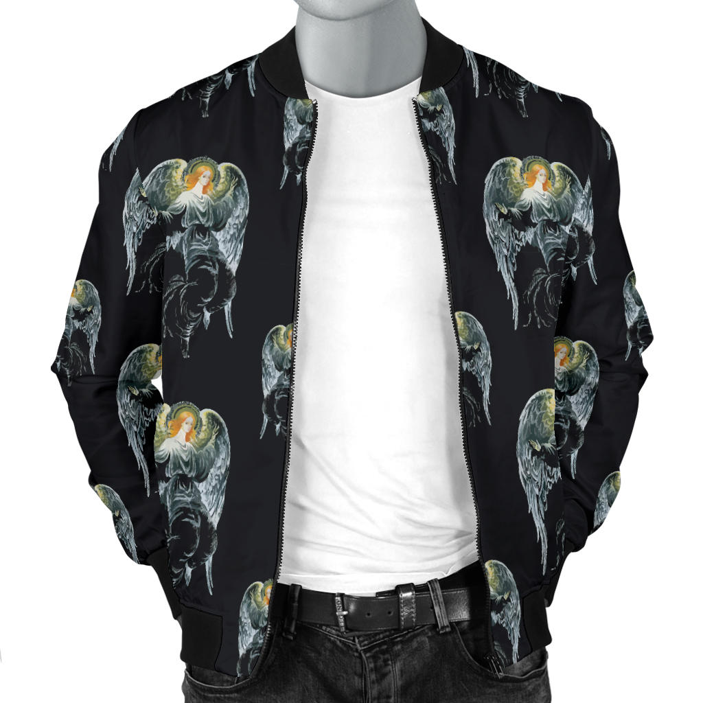 Angel with Wings Cute Design Print Men Bomber Jacket