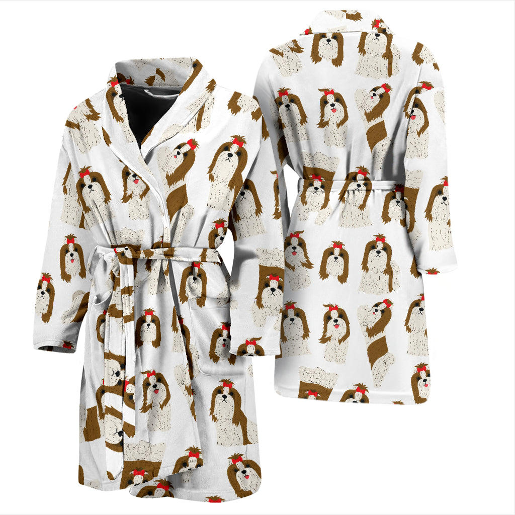 Shih Tzu Print Design LKS302 Men Bathrobe