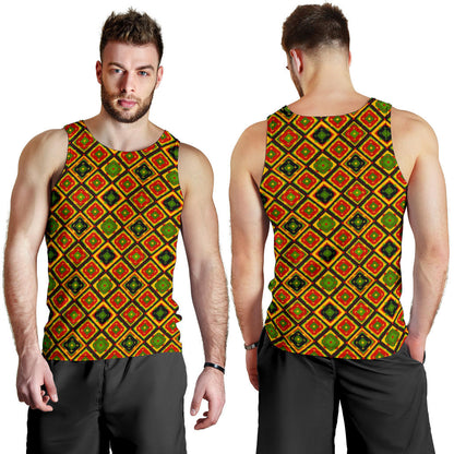 Rasta Reggae Color Pattern Men Tank Top