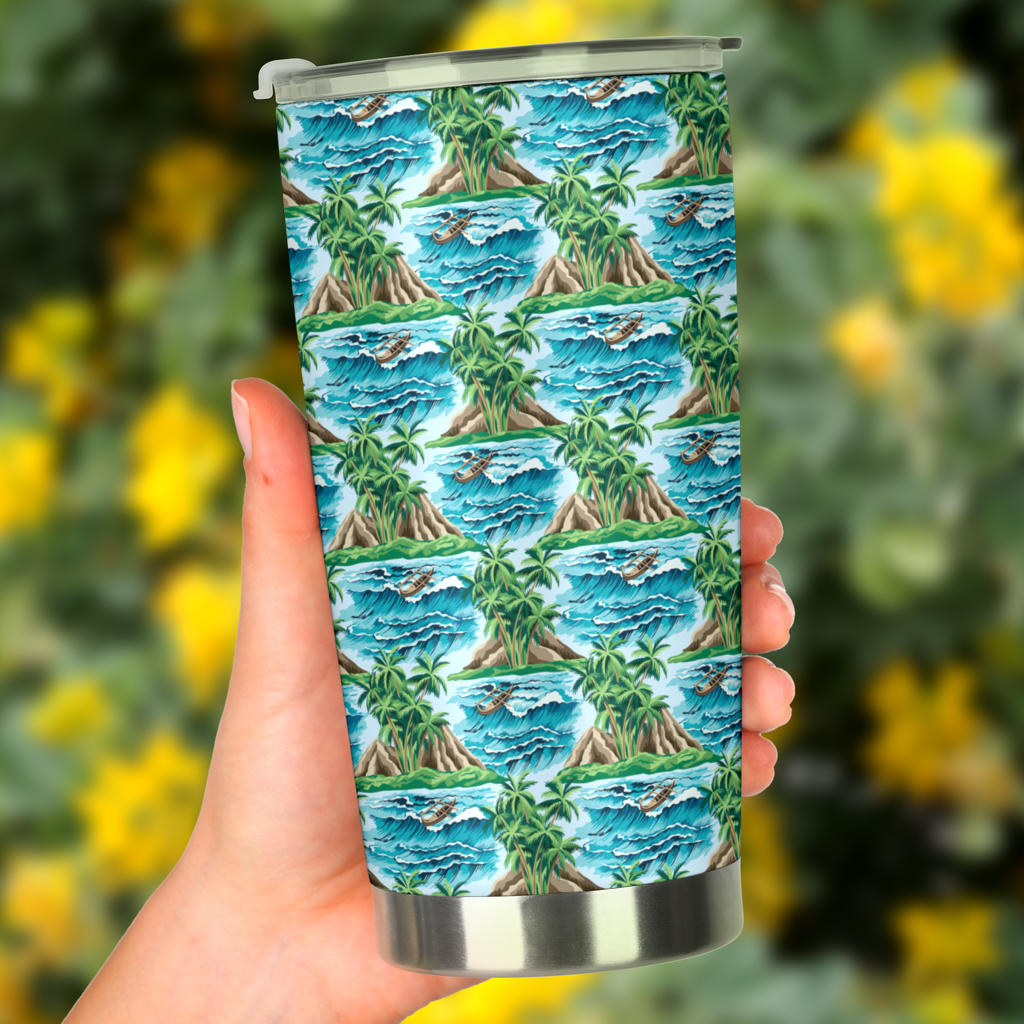 Palm Tree Hawaiian Themed Design Print Tumbler