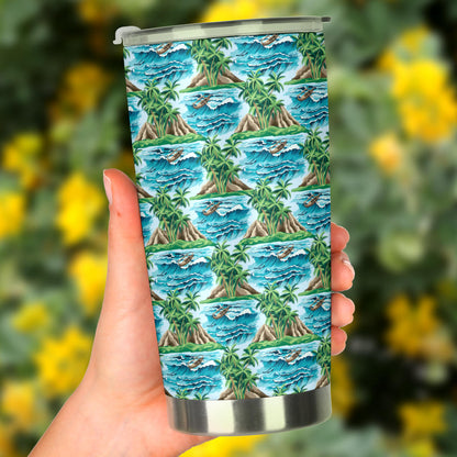 Palm Tree Hawaiian Themed Design Print Tumbler