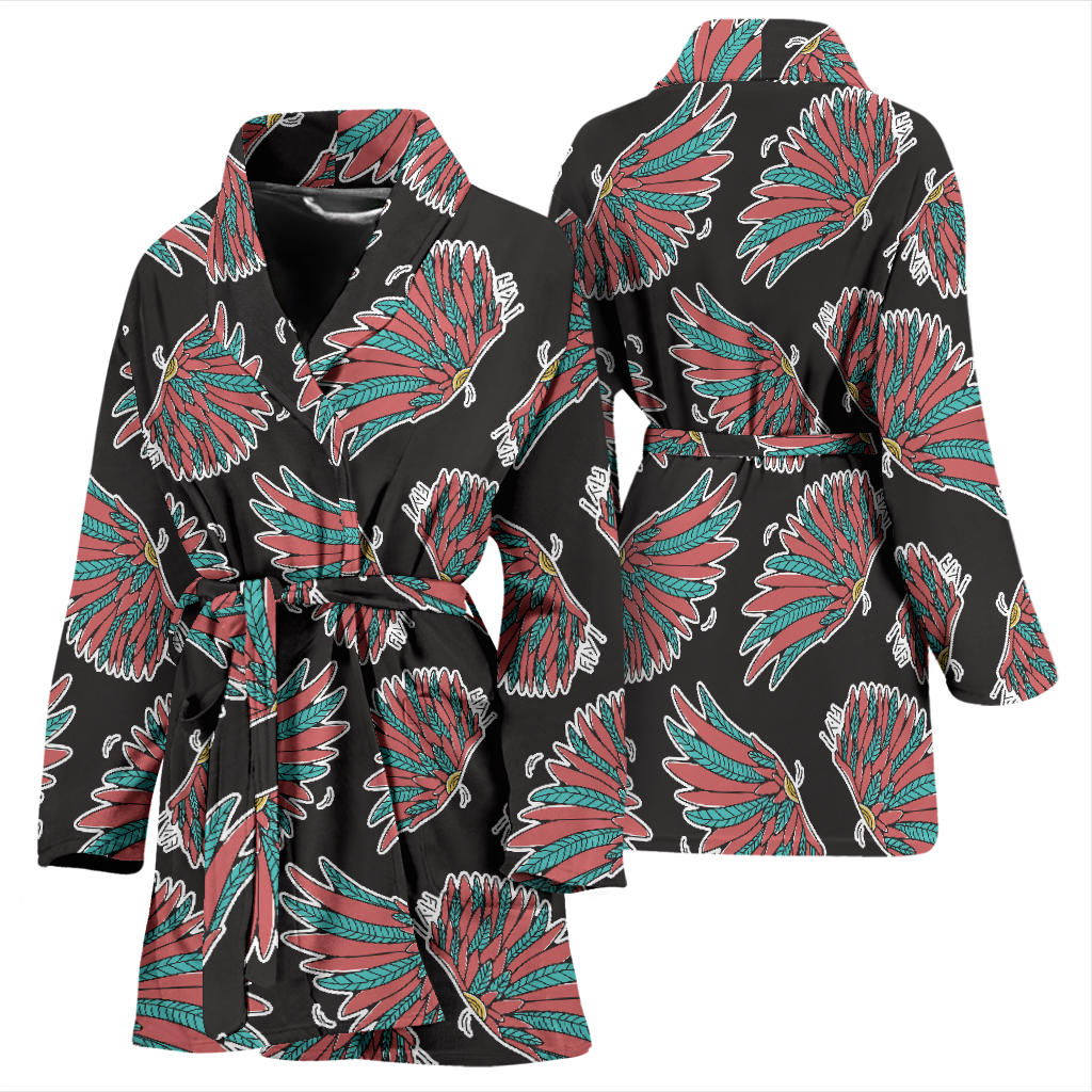 Angel Wings Pattern Print Design 05 Women Bathrobe
