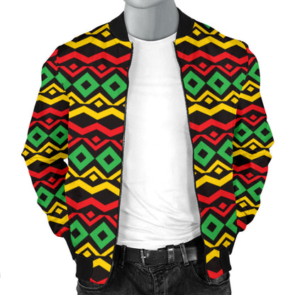Rasta Reggae Color Themed Men Bomber Jacket