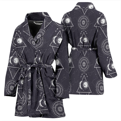 Sun Moon Print Design LKS309 Women Bathrobe