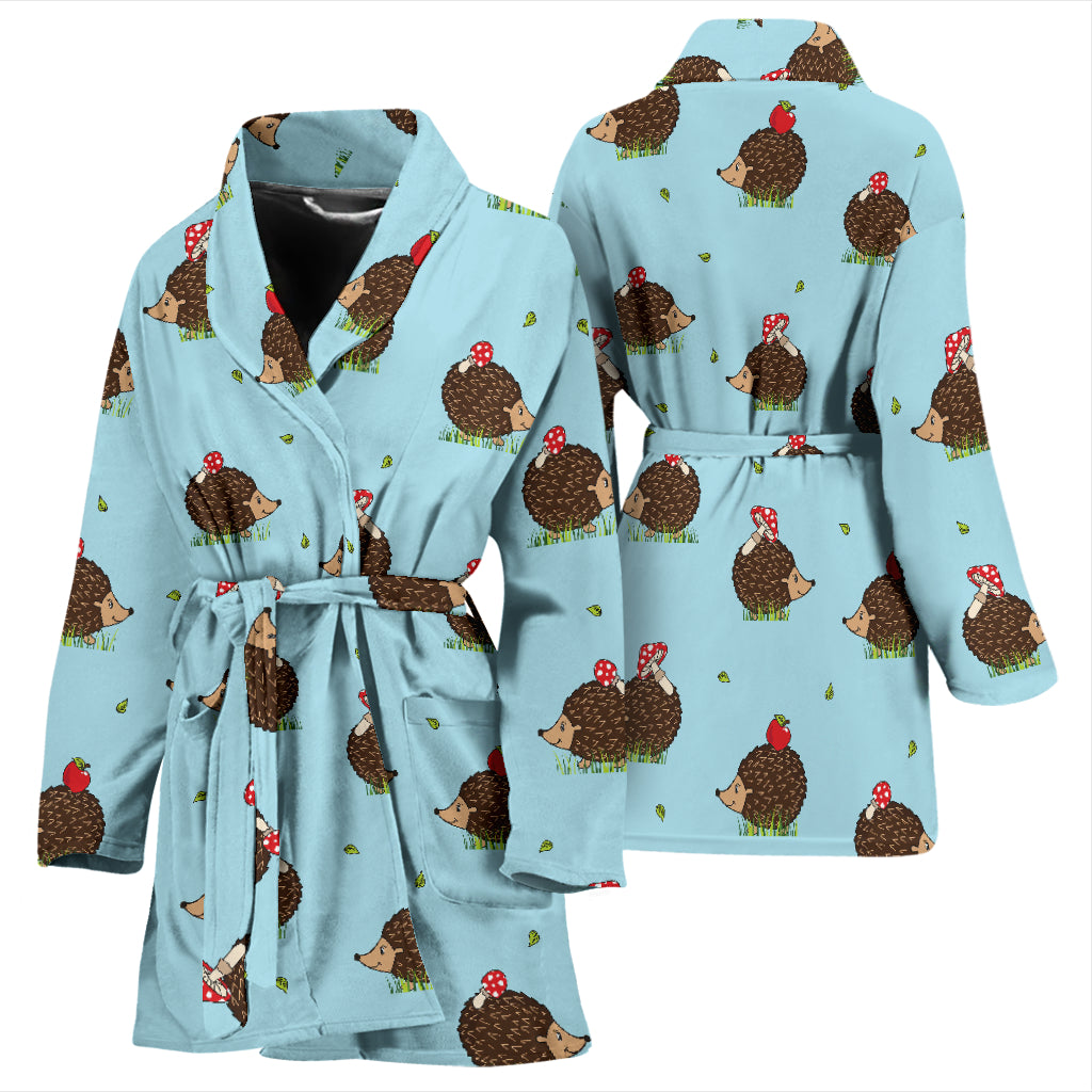 Hedgehog Print Design LKS402 Women Bathrobe