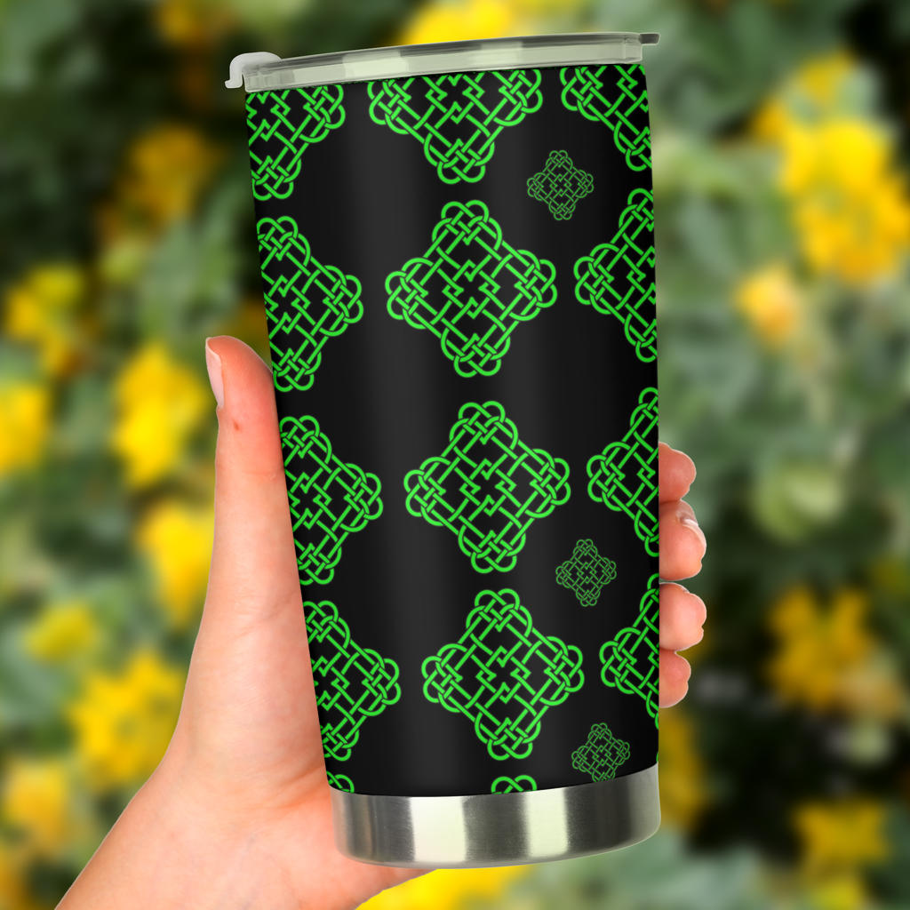 Celtic Knot Green Neon Design Tumbler