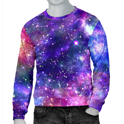 Galaxy Night Stardust Space Print  Men Long Sleeve Sweatshirt