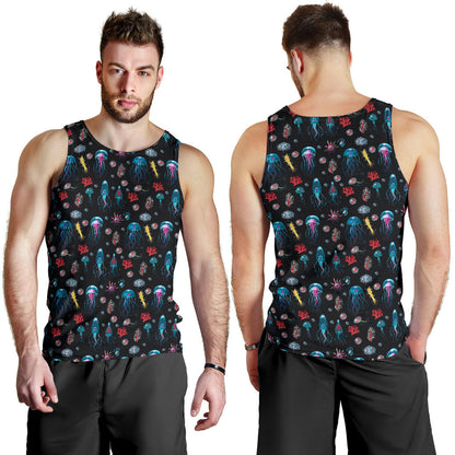 Jellyfish Underwater Print Men Tank Top