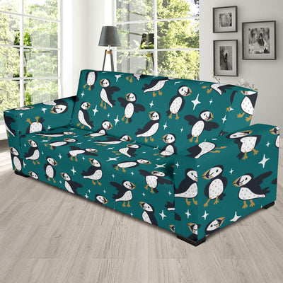 Puffin Pattern Print Design A05 Sofa Slipcover