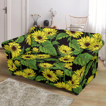 Sunflower Print Design LKS3010 Loveseat Couch Slipcover