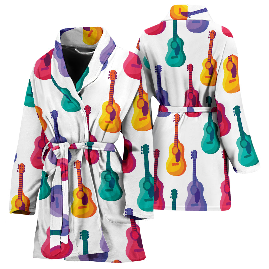 Acoustic Guitar Print Design LKS406 Women Bathrobe