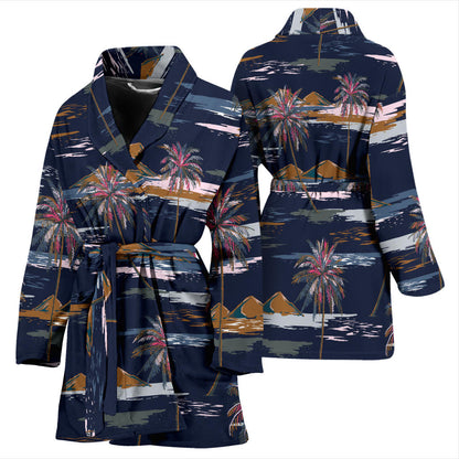 Pacific island Pattern Print Design A06 Women Bathrobe
