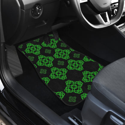 Celtic Knot Green Neon Design Car Floor Mats Front Back