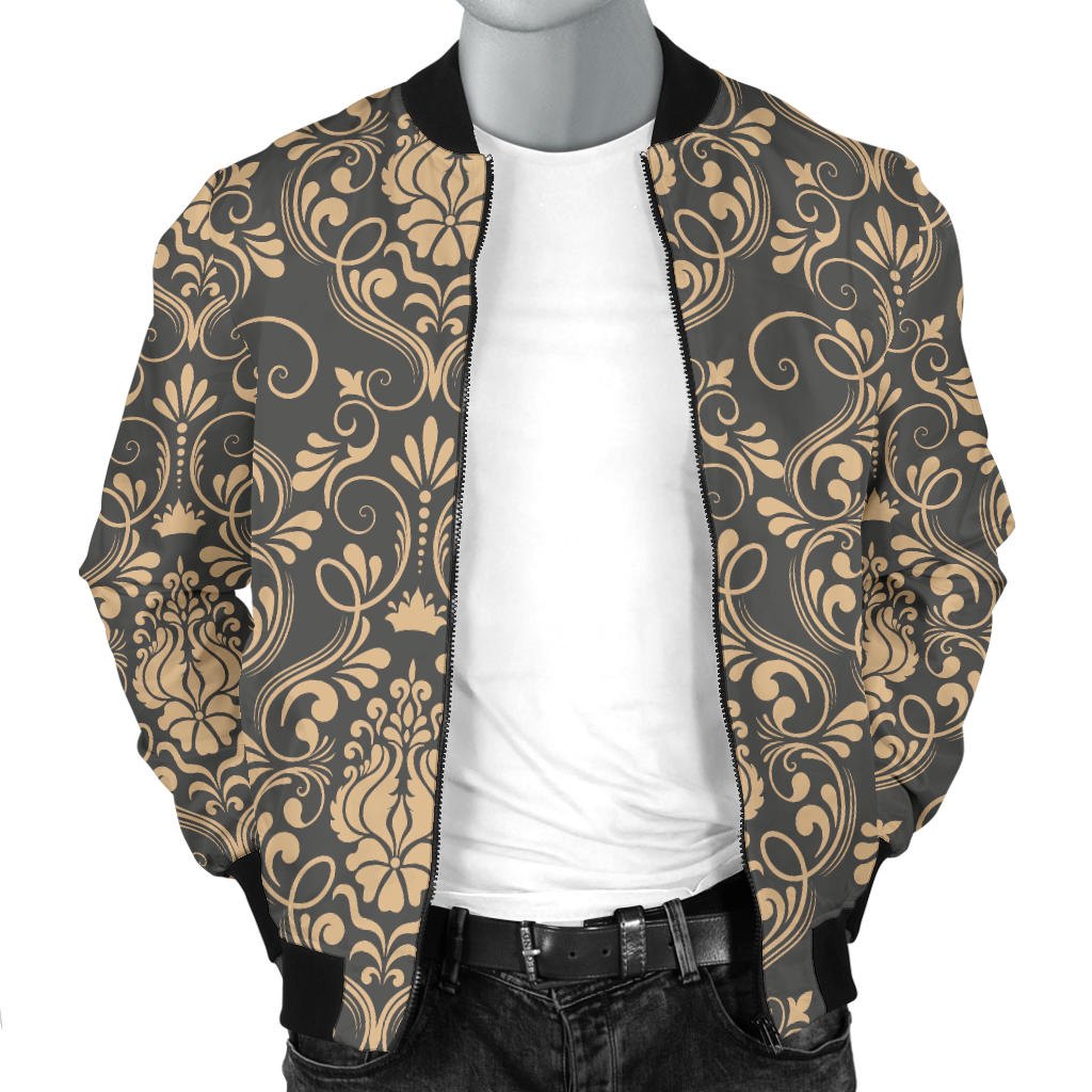 Damask Elegant Luxury Print Pattern Men Bomber Jacket