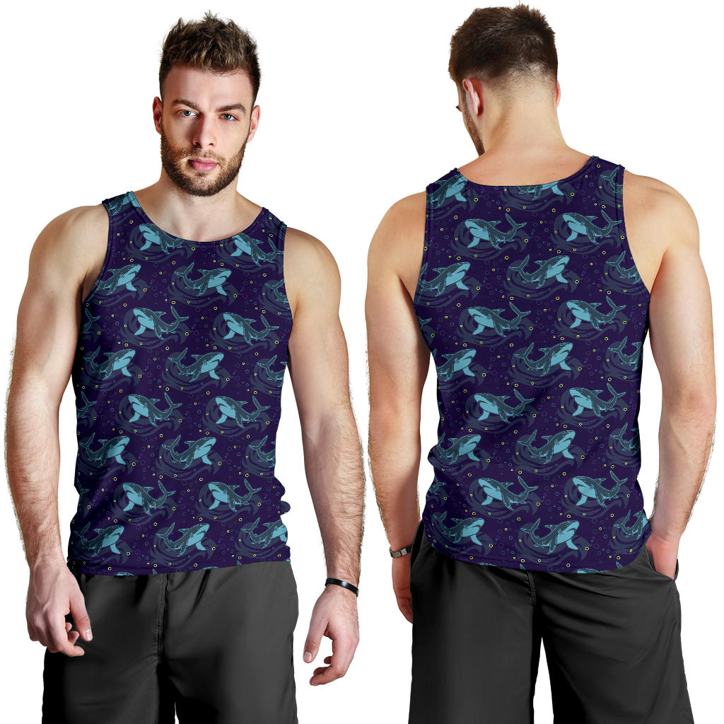 Shark Themed Print Men Tank Top