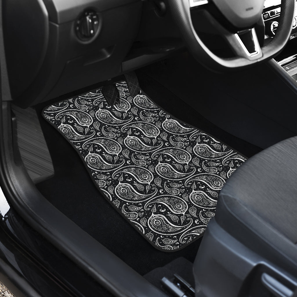 Paisley Black Design Print Car Floor Mats Front Back