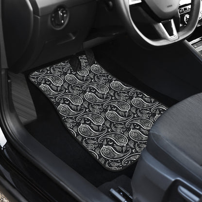Paisley Black Design Print Car Floor Mats Front Back
