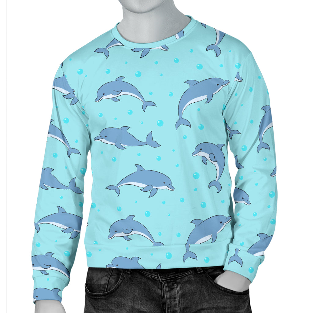 Dolphin Baby Cute Print Pattern Men Long Sleeve Sweatshirt