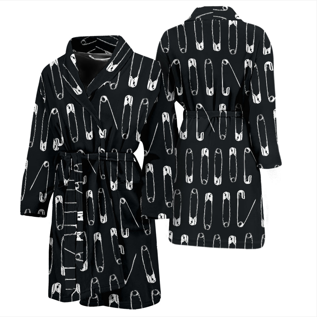 Safety Pin Print Design LKS302 Men Bathrobe