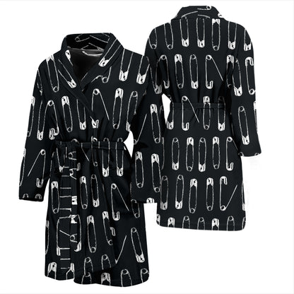 Safety Pin Print Design LKS302 Men Bathrobe
