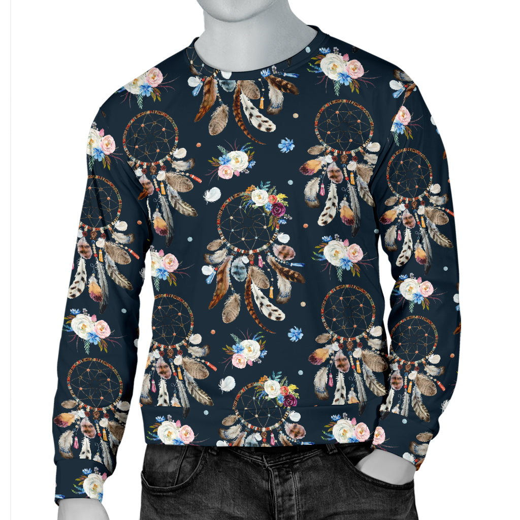 Dream Catcher Boho Floral Style Men Long Sleeve Sweatshirt