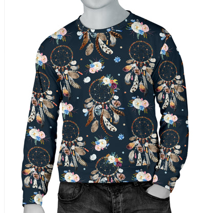 Dream Catcher Boho Floral Style Men Long Sleeve Sweatshirt