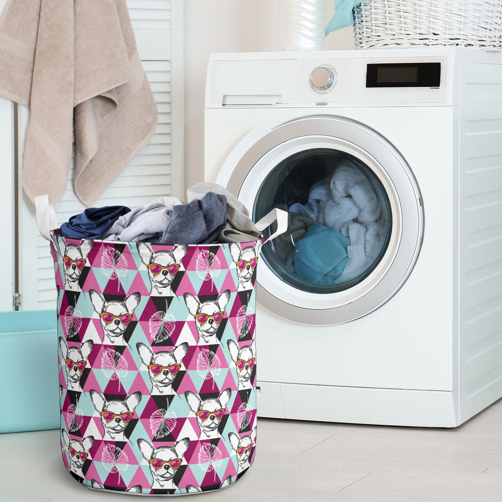 Chihuahua Cute Triangle Pattern Laundry Basket
