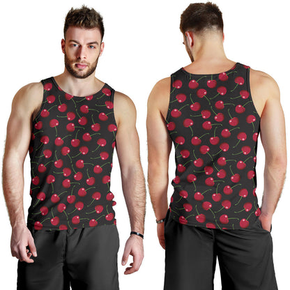 Cherry Black Background Men Tank Top
