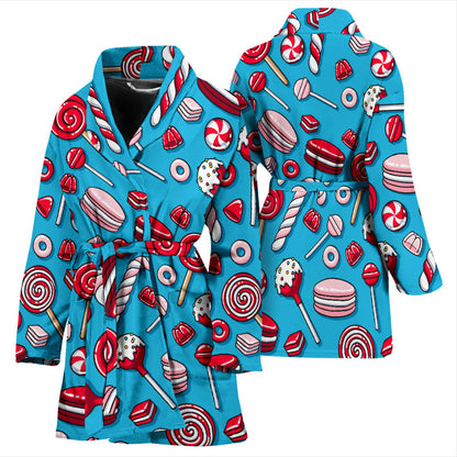 Candy Pattern Print Design 05 Women Bathrobe