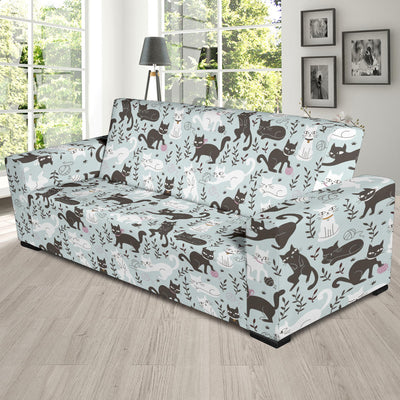 Cat Pattern Print Design 08 Sofa Slipcover