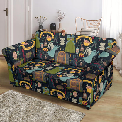 Creepy Halloween Print Design LKS304 Loveseat Couch Slipcover