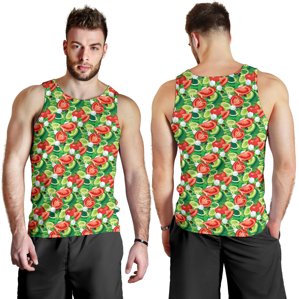 Vegan Salad Themed Design Print Men Tank Top