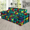 Houndstooth Colorful Pattern Print Design 02 Sofa Slipcover