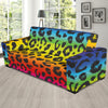 Rainbow Leopard Pattern Print Design A01 Sofa Slipcover