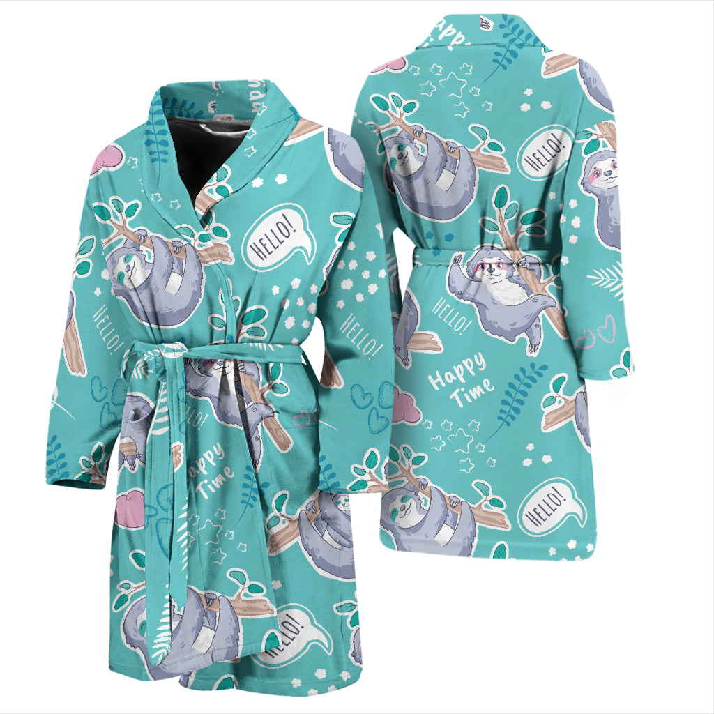 Sloth Print Design LKS309 Men Bathrobe