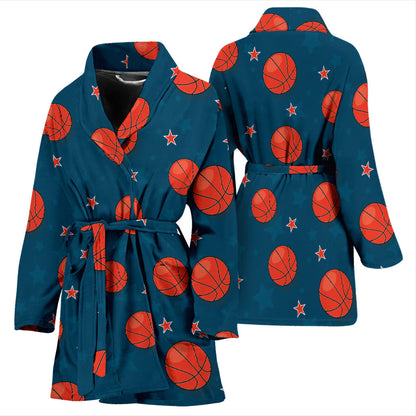 Basketball Pattern Print Design 02 Women Bathrobe