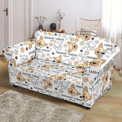 Yorkshire Terriers Print Design LKS308 Loveseat Couch Slipcover