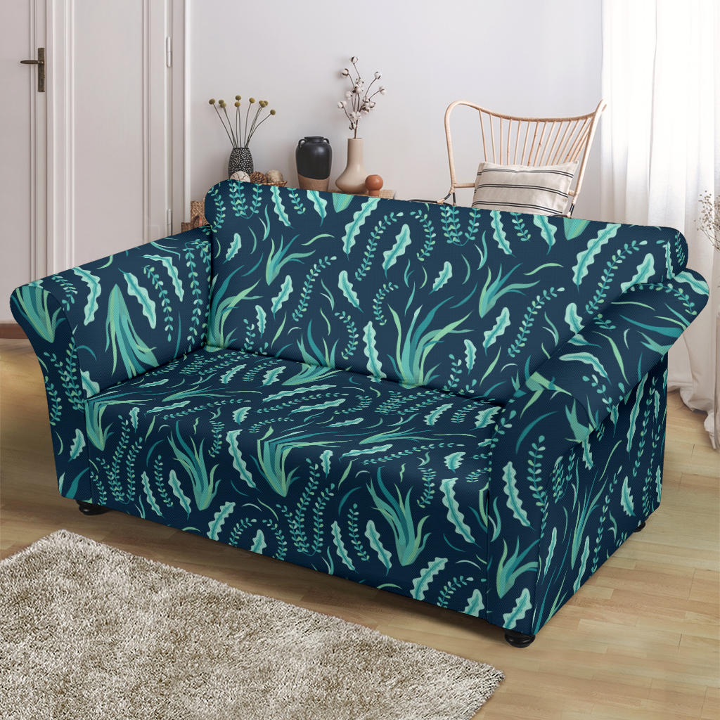Seaweed Print Design LKS302 Loveseat Couch Slipcover