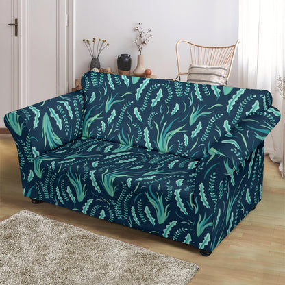 Seaweed Print Design LKS302 Loveseat Couch Slipcover
