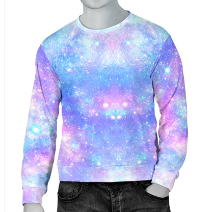 Galaxy Stardust Pastel Color Print Men Long Sleeve Sweatshirt
