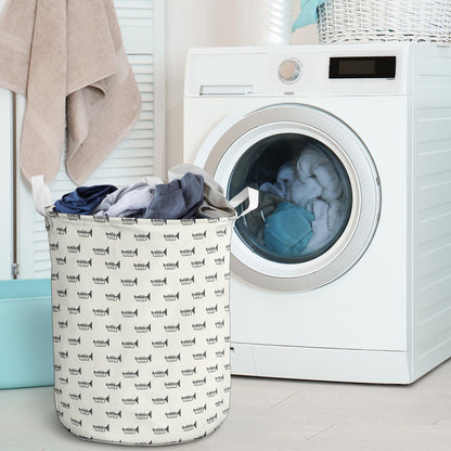 Trumpet Pattern Themed Print Laundry Basket