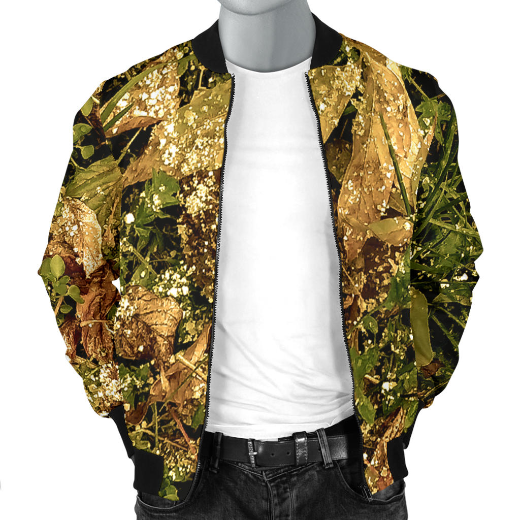 Camo Realistic Tree Forest Texture Print Men Bomber Jacket