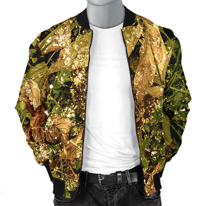 Camo Realistic Tree Forest Texture Print Men Bomber Jacket