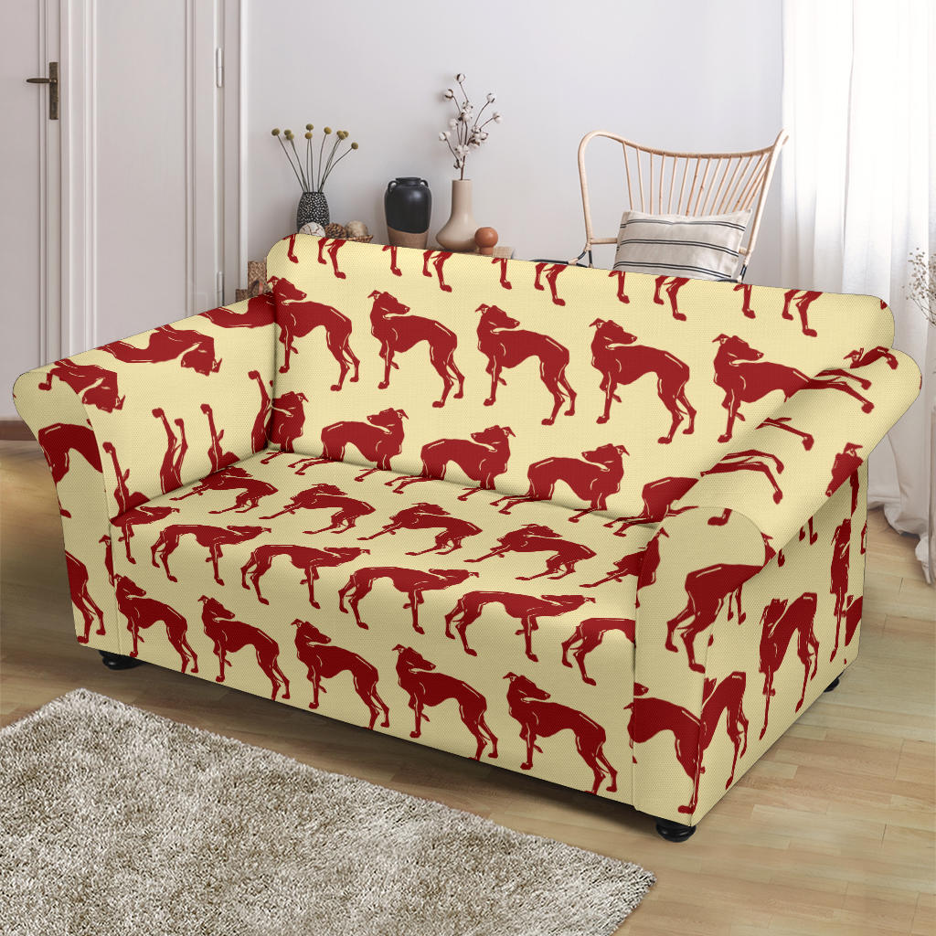 Whippets Print Design LKS301 Loveseat Couch Slipcover