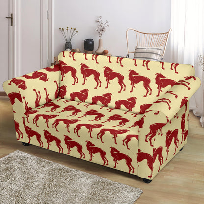 Whippets Print Design LKS301 Loveseat Couch Slipcover