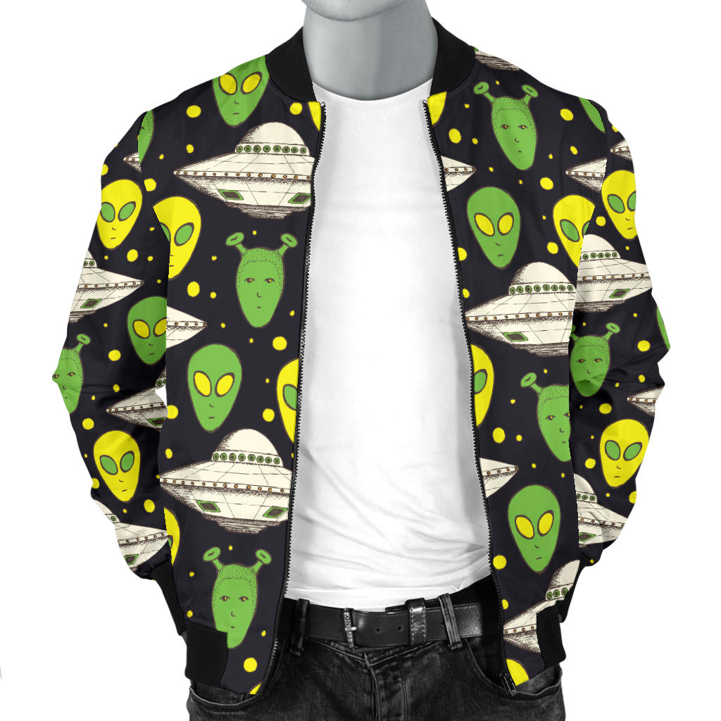 Alien UFO Pattern Men Bomber Jacket
