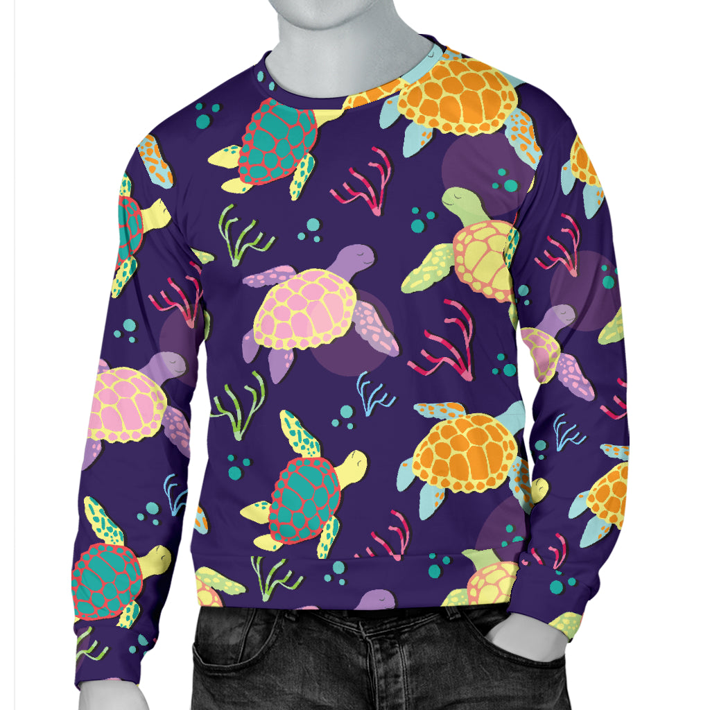 Sea Turtle Color Smile Men Long Sleeve Sweatshirt