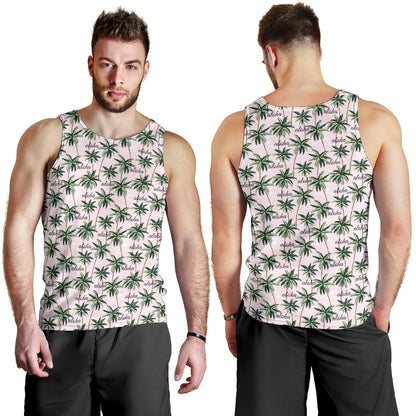 Aloha Beach Pattern Design Themed Print Men Tank Top